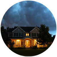 House with a storm coming in