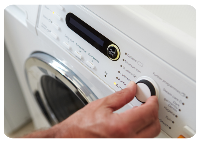 adjusting washing machine